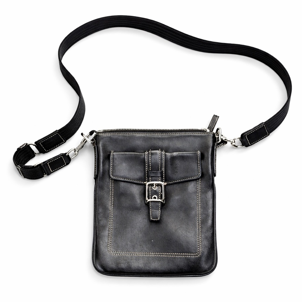 Coach‎ purse Black Leather womens Crossbody Bag soho